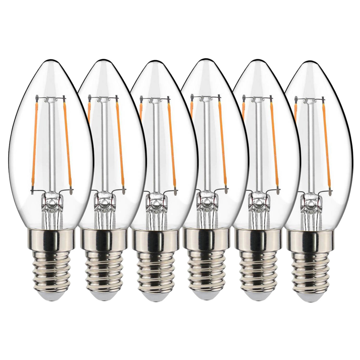Proventa Decoratieve Filament LED Kaarslamp met kleine E14 fitting - Voordeelverpakking - 6 lampen