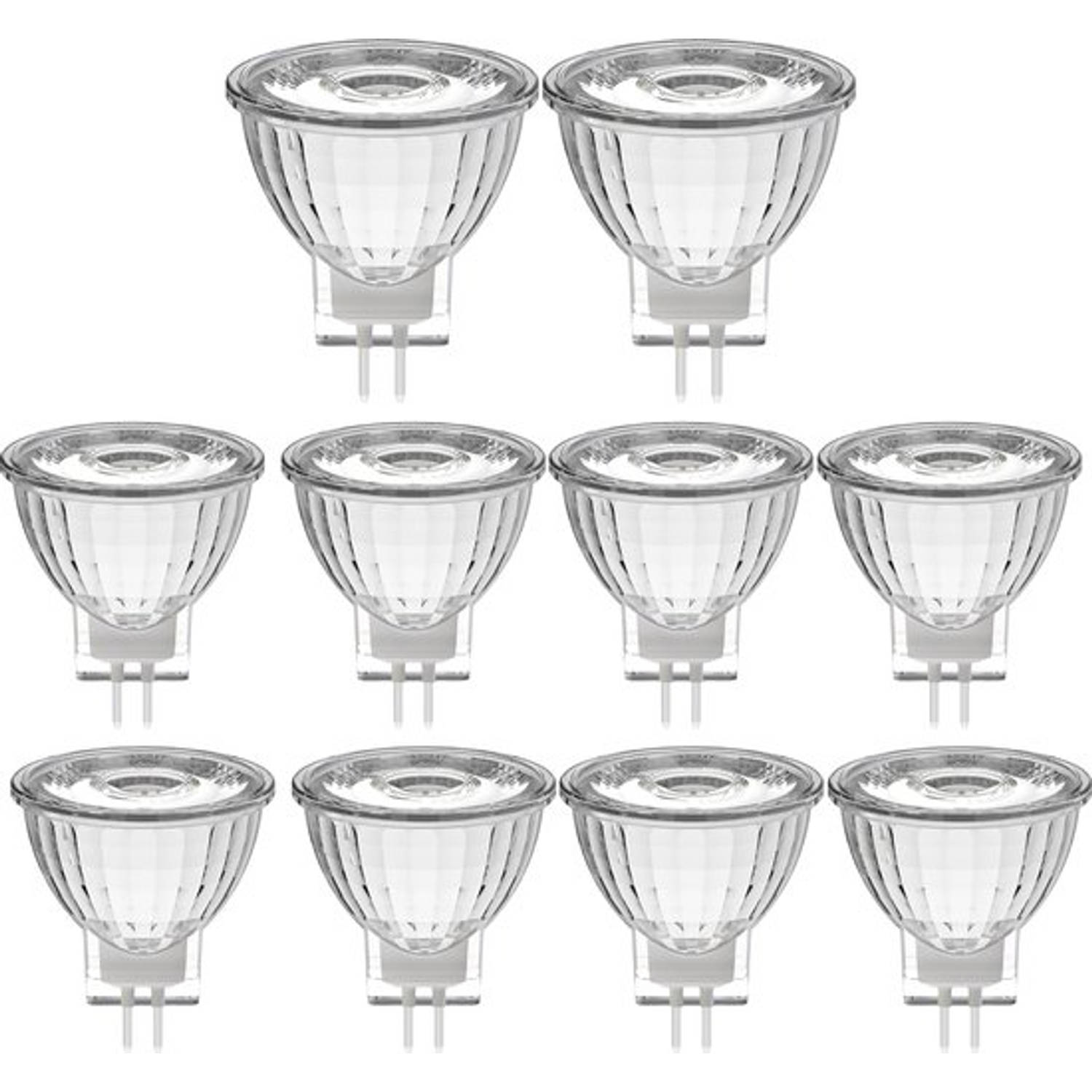 Set van 10 ProLong LED GU4 Spotjes - 12V - 2W (20W) - Reflector met steekfitting - 10 lampen