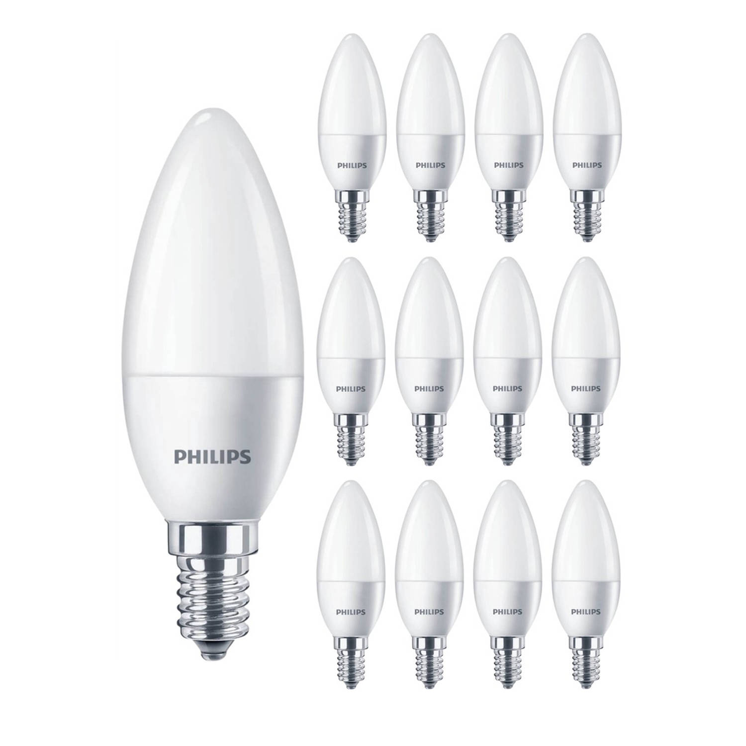 Philips E14 Kaarslampen - Koel Wit Licht 4000k - 3.5w - Voordeelverpakking - 12 Lampen