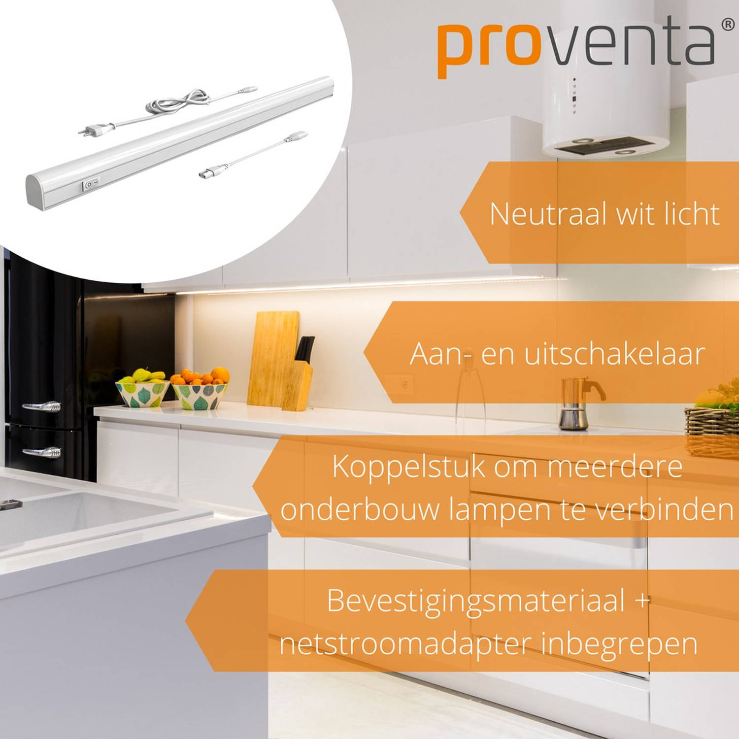 Proventa Led Keukenverlichting Onderbouw Cm Met Stekker Koppelbaar Aan Uit Schakelaar