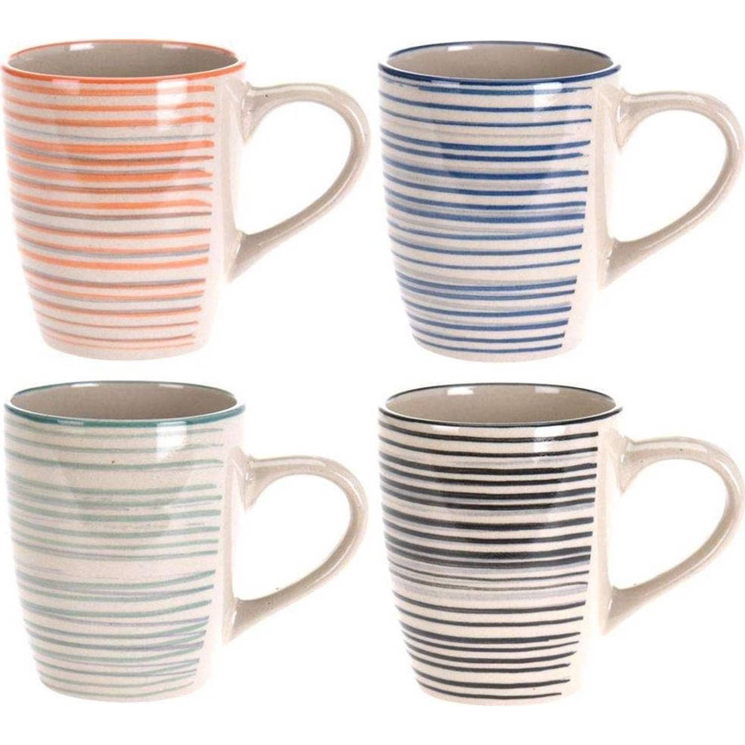 Set van 4 koffiebekers - 240 ml in verschillende neutrale kleuren