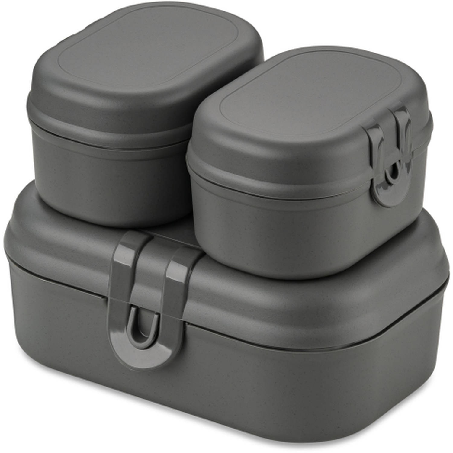Lunchbox Set, Mini, 3 Delig, Organic, As Grijs - Koziol | Pascal Ready Mini