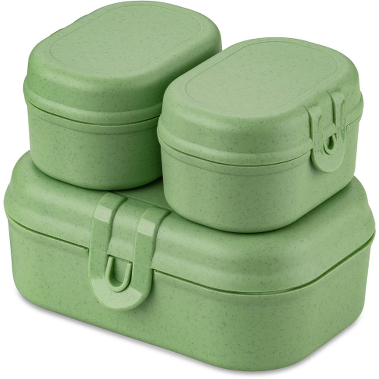 Lunchbox Set, Mini, 3 Delig, Organic, Blad Groen - Koziol | Pascal Ready Mini