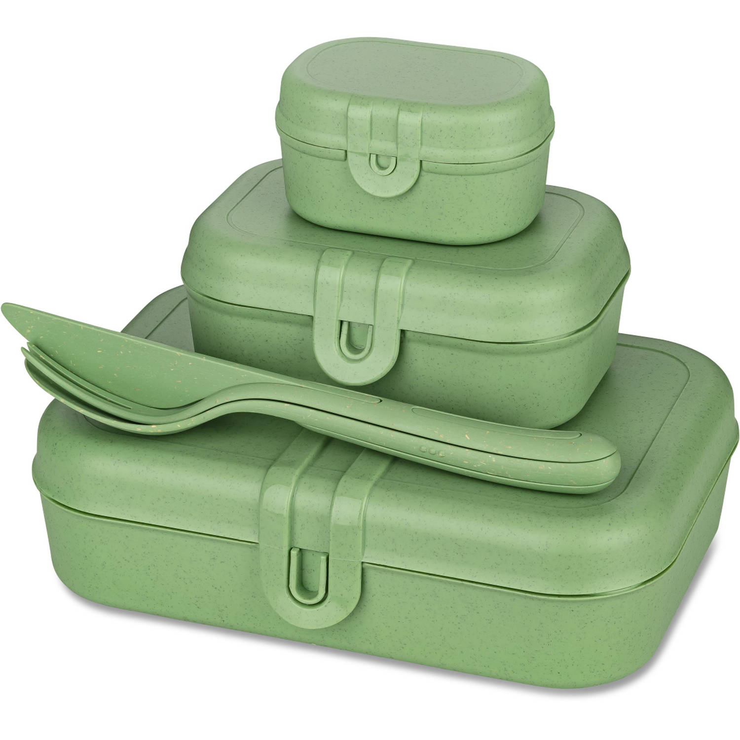 Lunchbox- en Bestekset, Organic, Blad Groen - Koziol | Pascal Ready