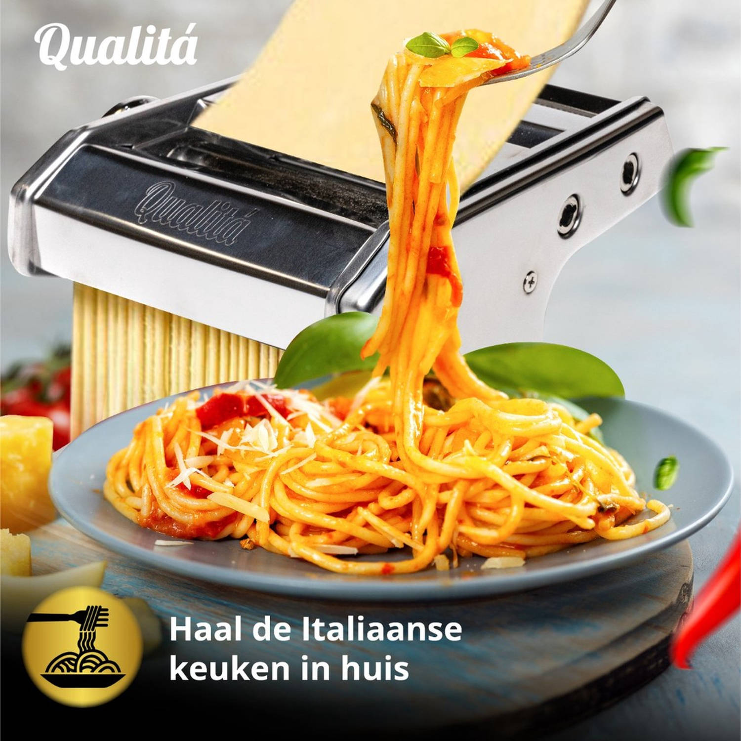 Qualitá Pastamachine Elektrisch – Pasta maker Pasta Machine – RVS | Blokker