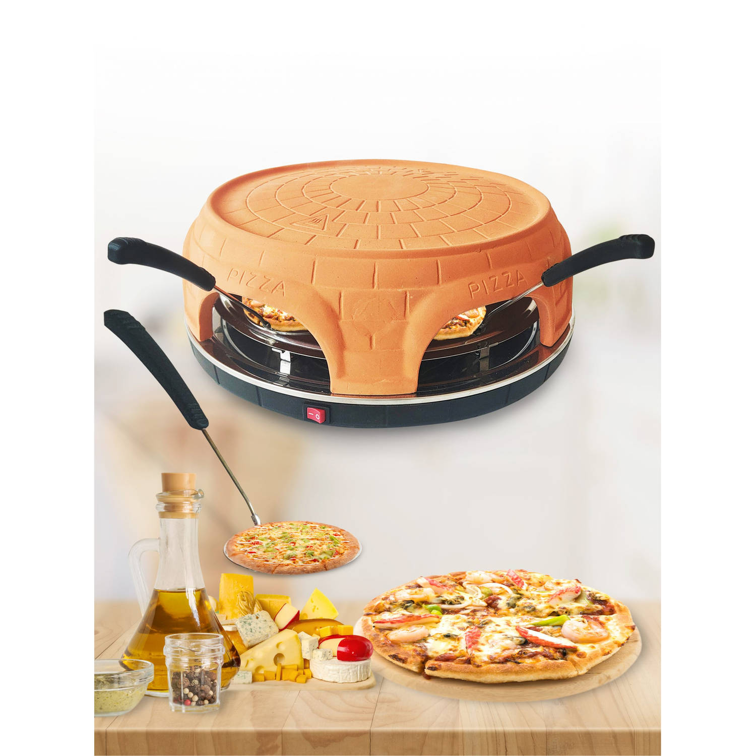 Qualitá® Pizza Oven 6 Personen Incl spatels - Gourmetstel