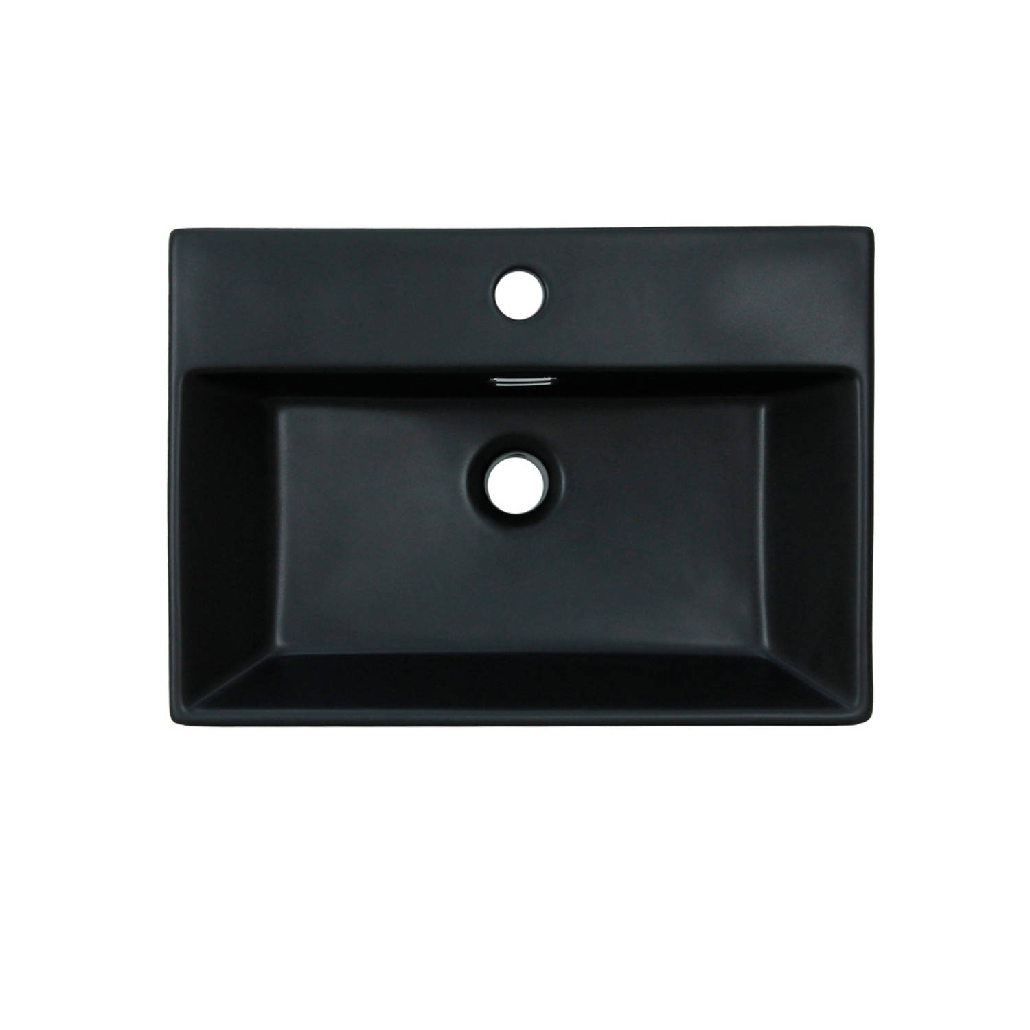 ML-Design wastafel zwart mat, 510x360x130 mm, rechthoekig, keramiek