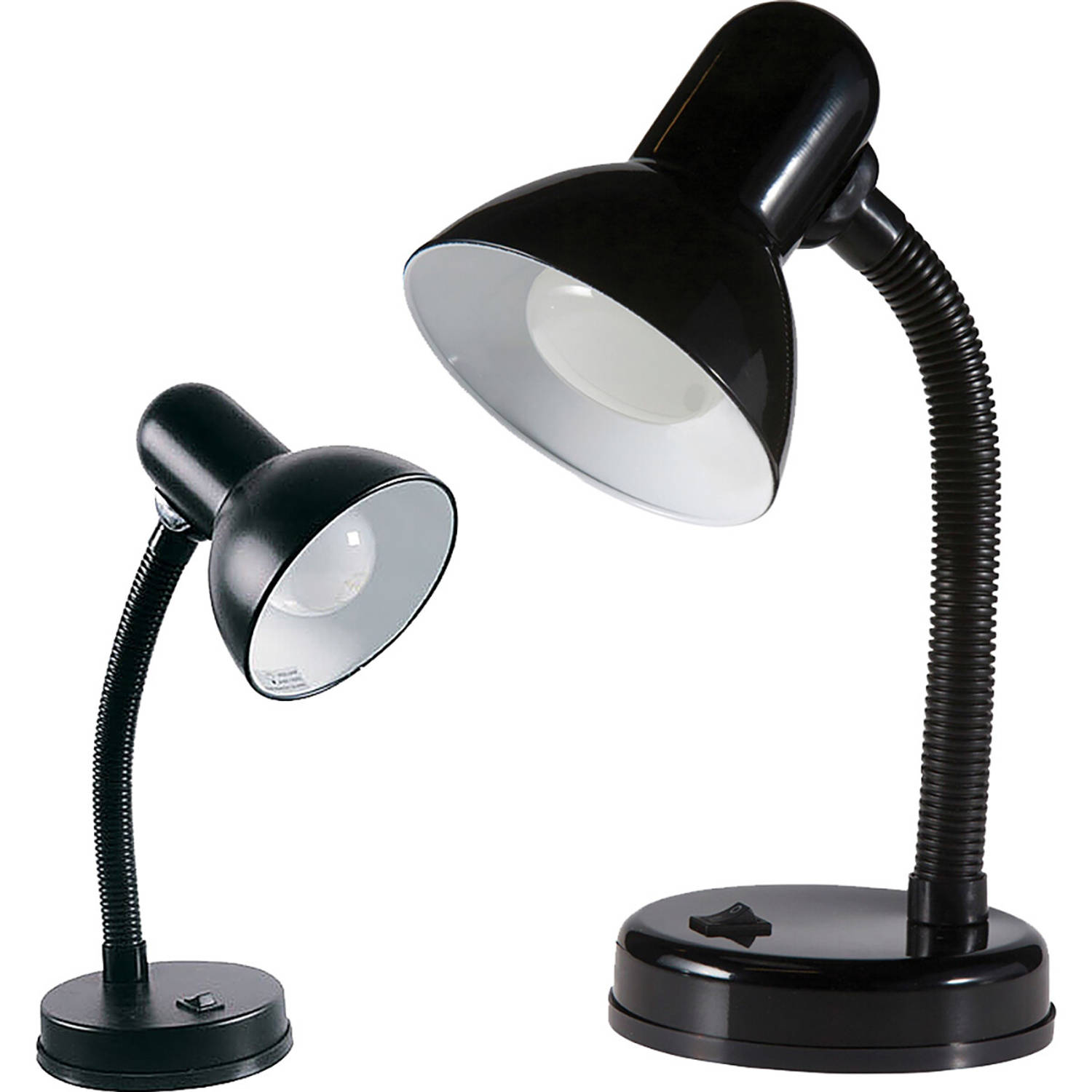 LED Bureaulamp - Velvin Brin - E27 Fitting - Aan/Uit - Flexibele Arm - Zwart | Blokker