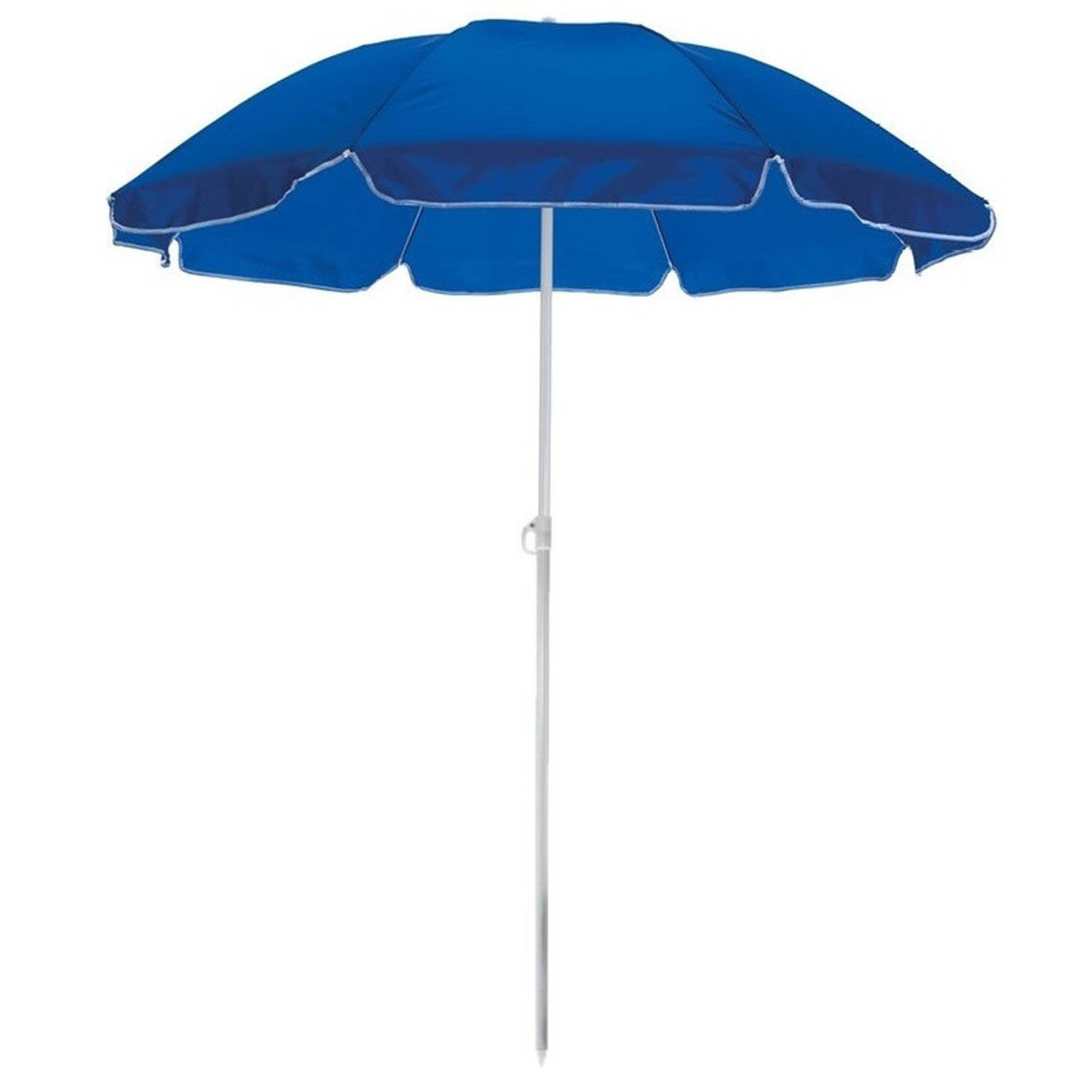 Blauwe strand parasol van polyester 145 cm - Parasols