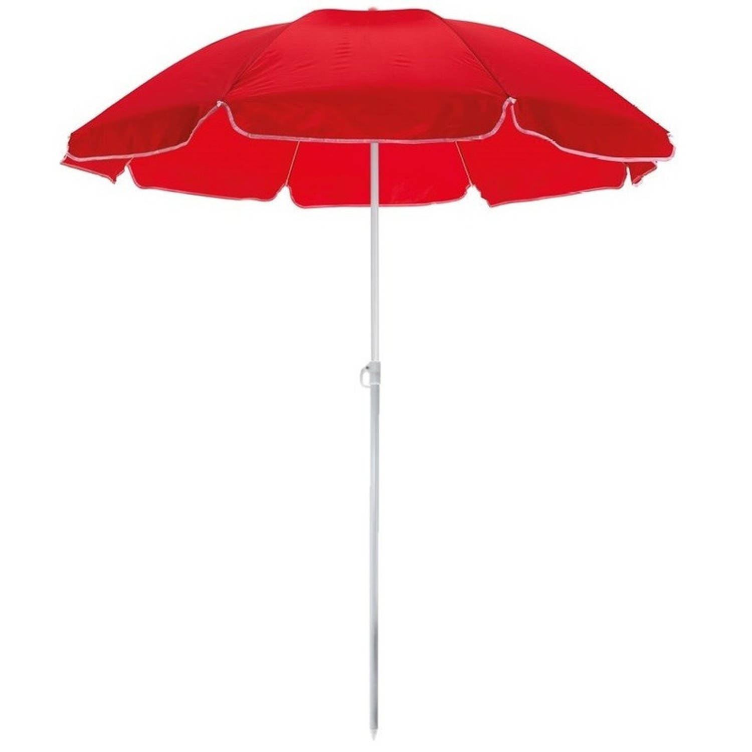 Rode strand parasol van polyester 145 cm - Parasols
