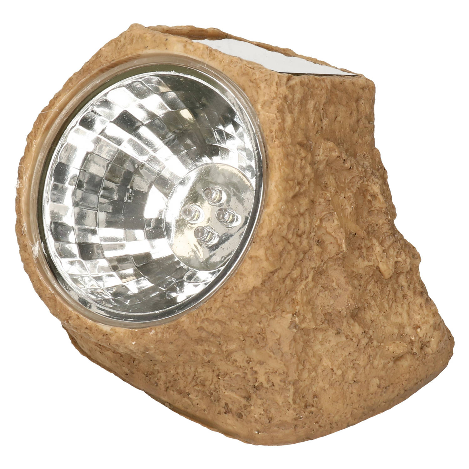Tuinlampje Solar Nepsteen Bruin - Led Licht Tuin Spotjes - Lichtgevende Stenen 11 X 12 Cm - Grondspotjes
