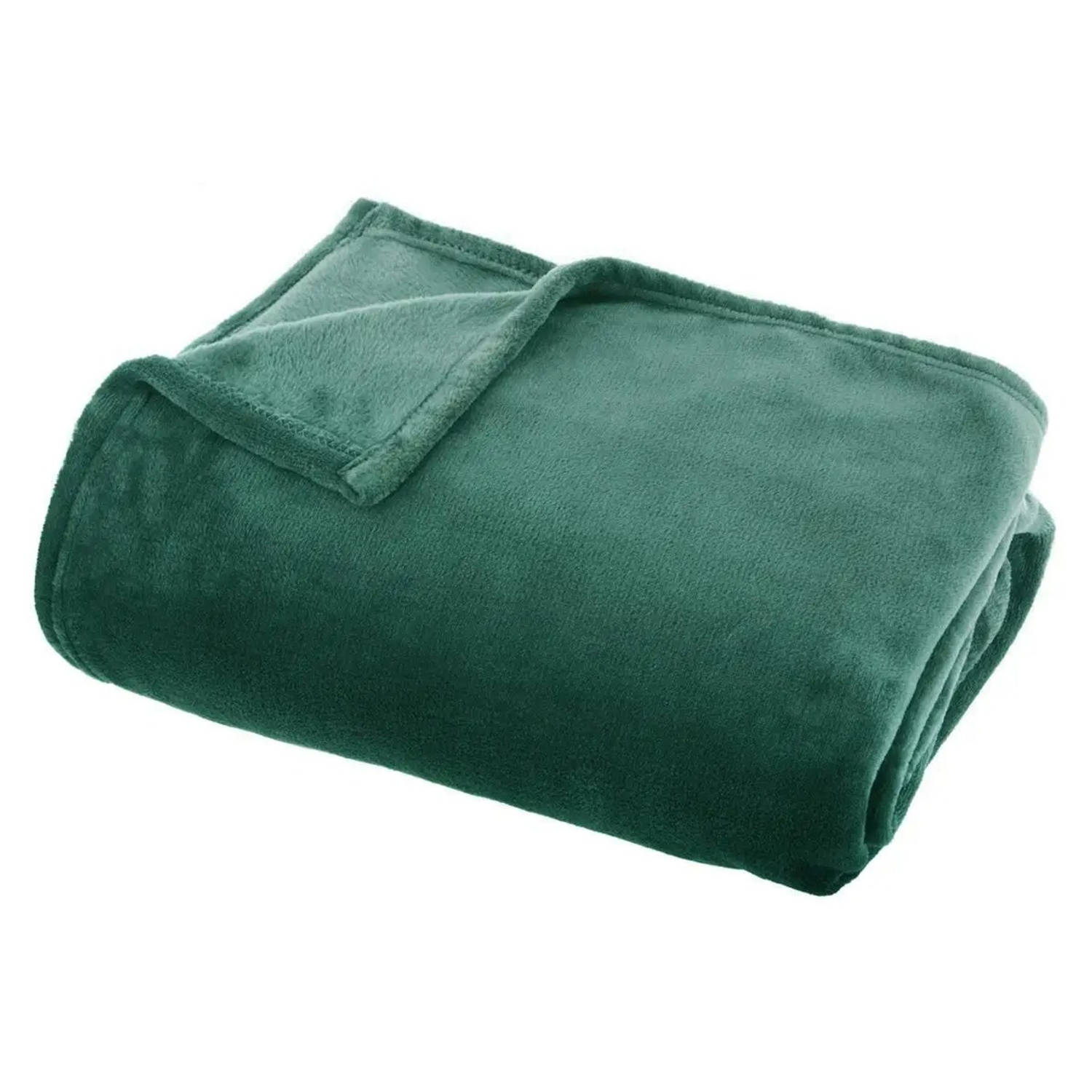 Fleece Deken-fleeceplaid Groen 130 X 180 Cm Polyester Plaids