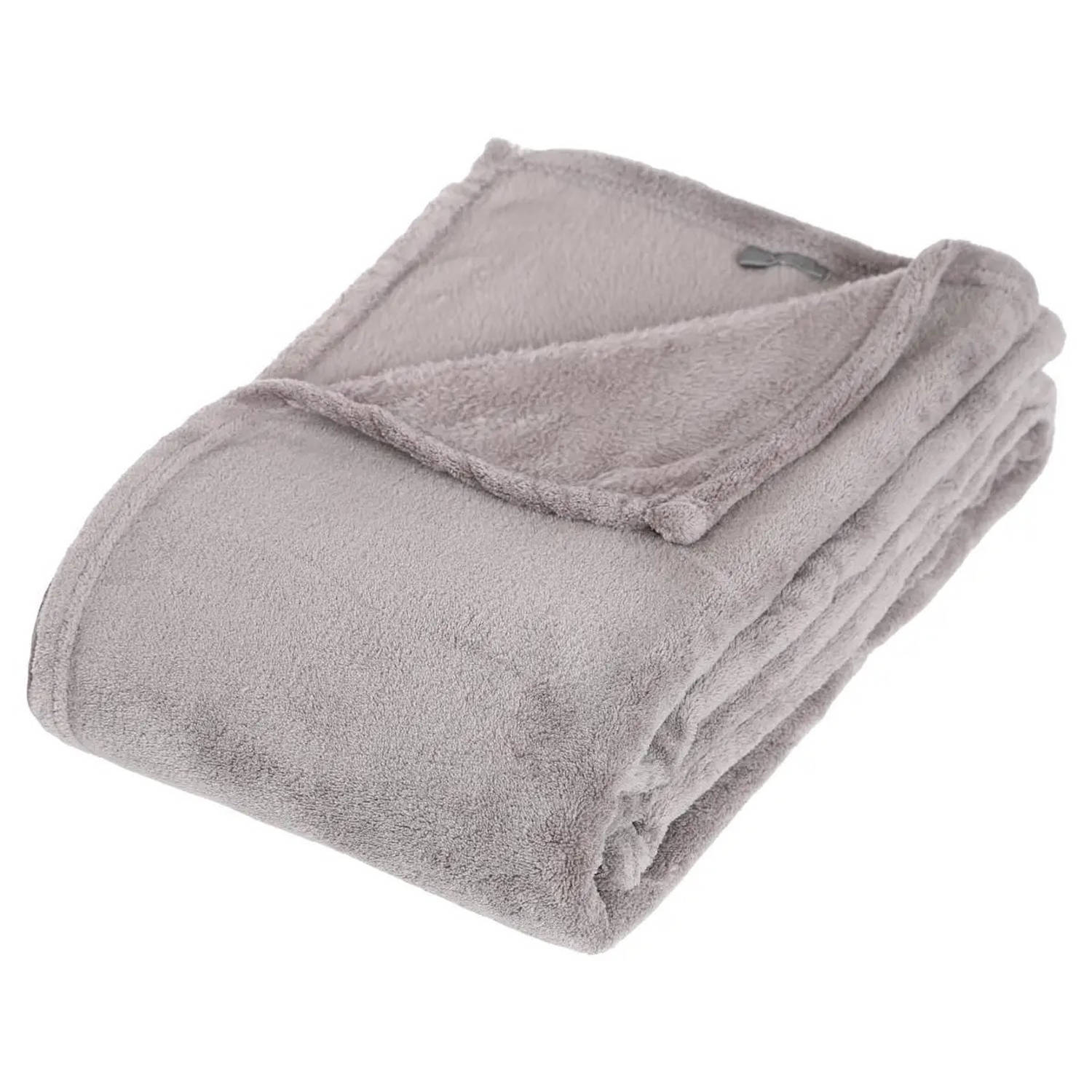 Fleece deken/fleeceplaid grijs 125 x 150 cm polyester - Plaids