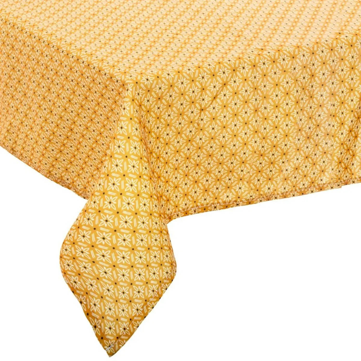 Hoeveelheid van Geld rubber is genoeg Tafelkleed rechthoekig 240 x 140 cm geel met print polyester - Tafellakens  | Blokker