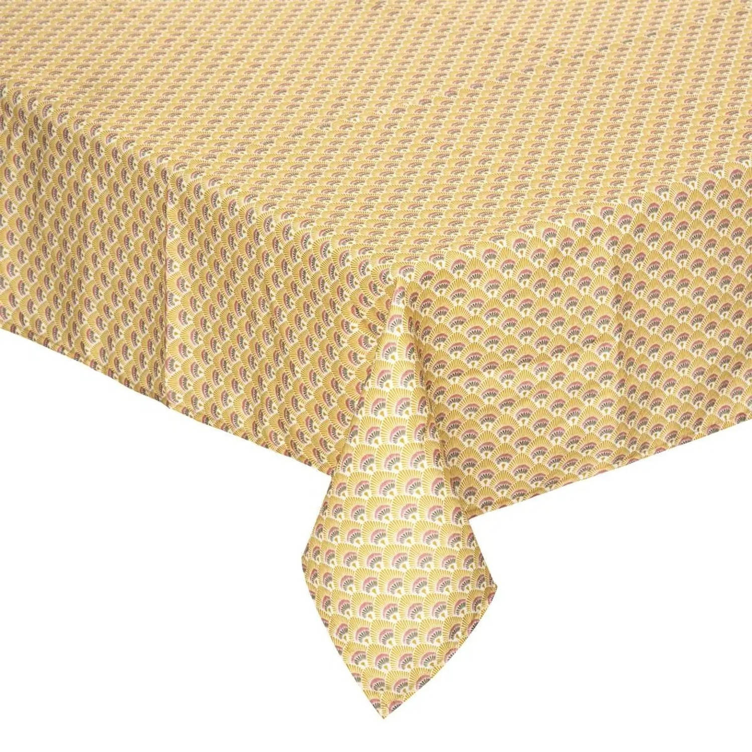 wrijving kleuring gangpad Tafelkleed rechthoekig 240 x 140 cm oker geel met print polyester -  Tafellakens | Blokker