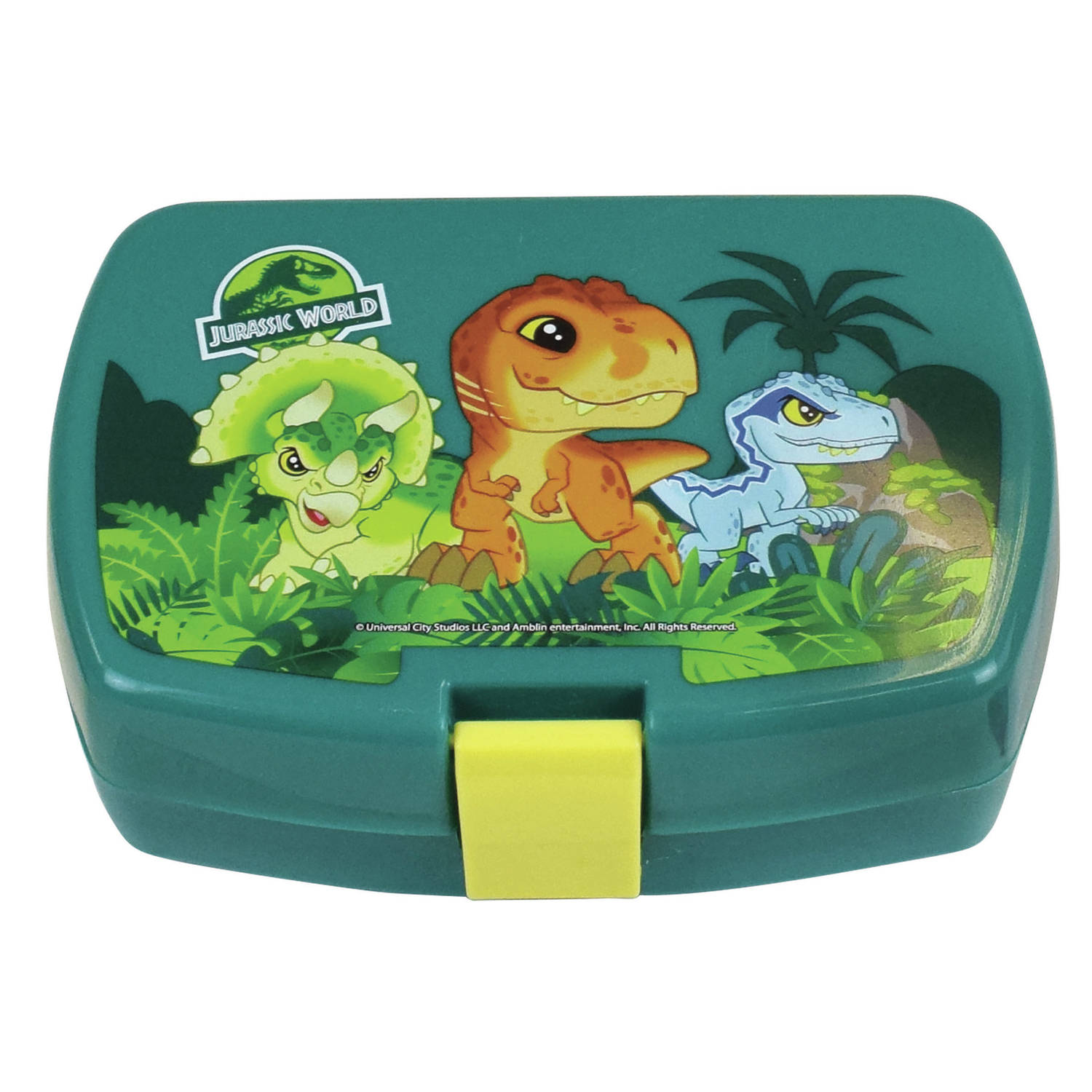 Kunststof Broodtrommel-lunchbox Jurassic Park Dinosaurus 16 X 11 Cm Lunchboxen