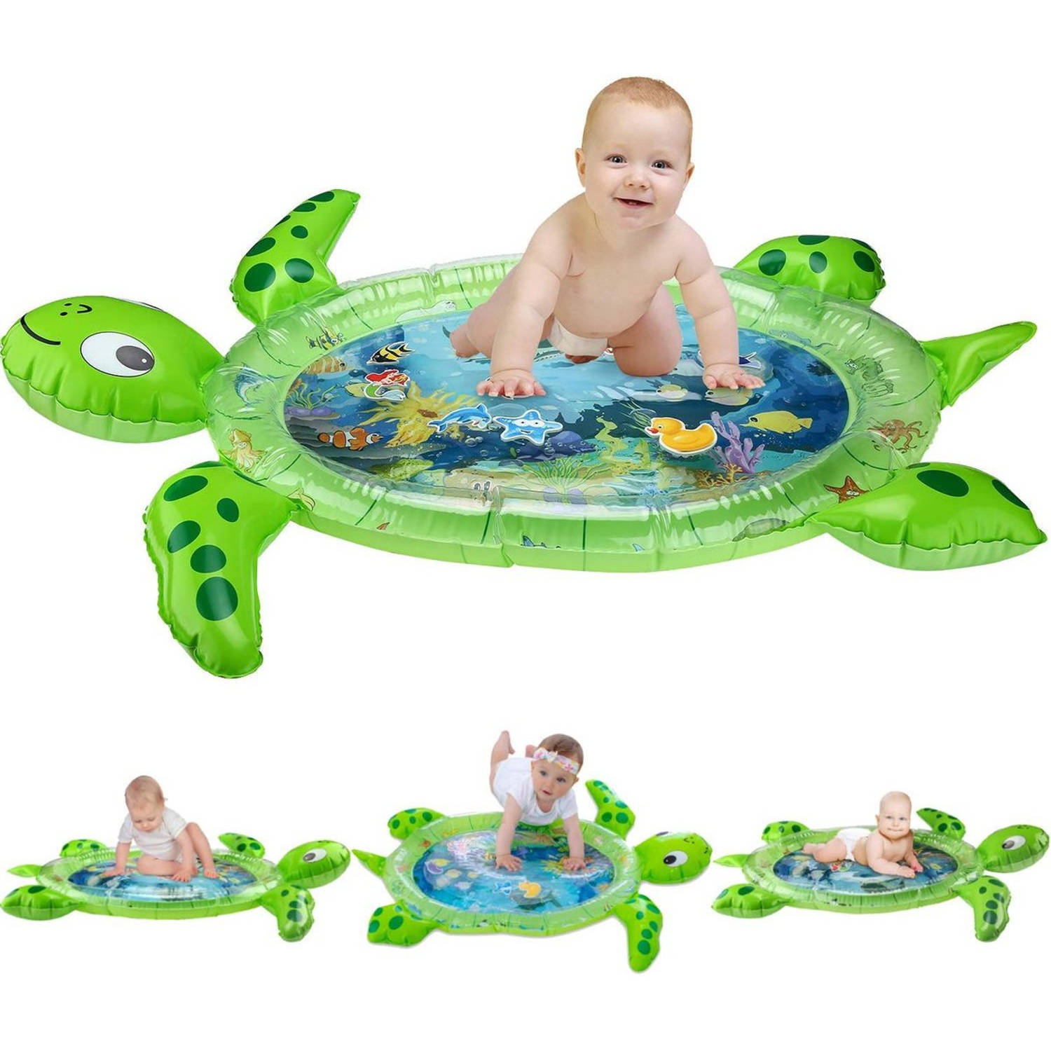RX Goods Baby Opblaasbare Waterspeelmat Schildpad Speelgoed - Spelen met water - Speelkleed & Aquamat
