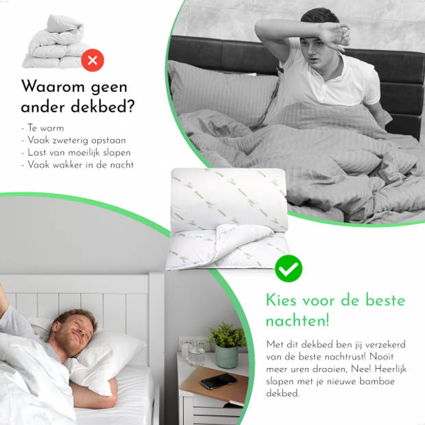 LILLA24 120x150 - Bamboe zomerdekbed - Enkel dekbed - Warmteklasse 4 - Anti-allergisch - Verkoelend dekbed