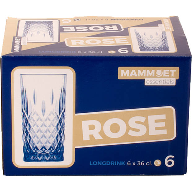 Mammoet Longdrink Rose 36 cl - Transparant 6 stuks