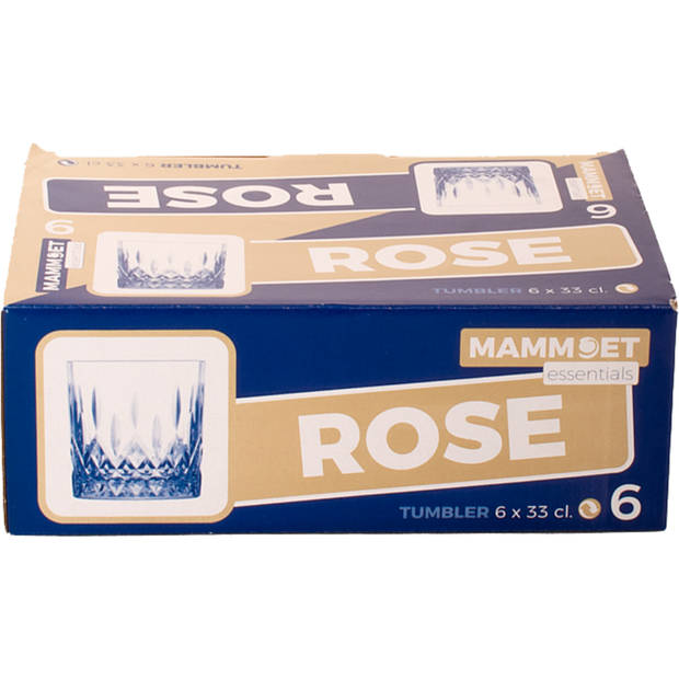 Mammoet Tumbler Rose 33 cl Transparant 6 stuks