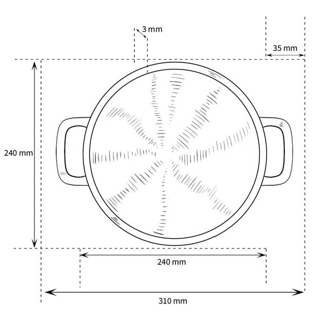 COMBEKK braadpan double handle Ø 24 cm - zwart