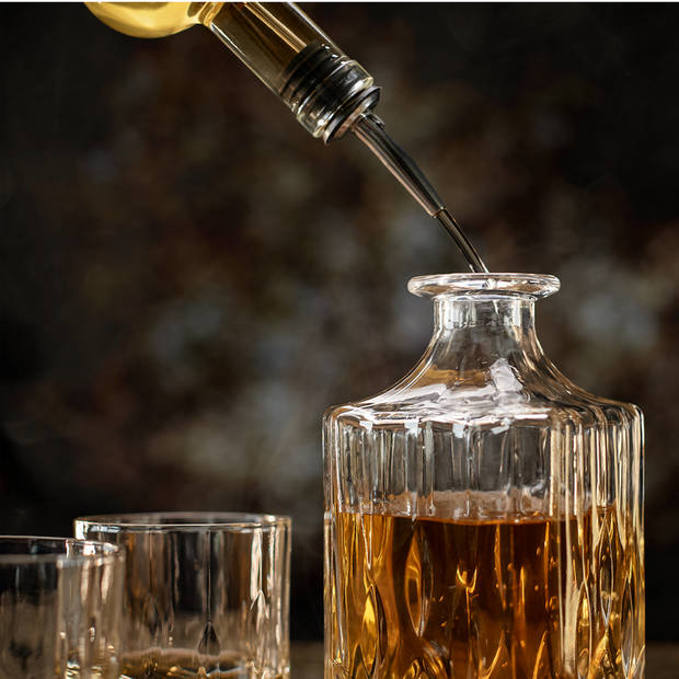 Whisiskey Whiskey Karaf - Klassiek - Whiskey Glazen - Whiskey Karaf Set - 0,9 L – Decanteer Set - Incl. 2 Tumbler Glazen