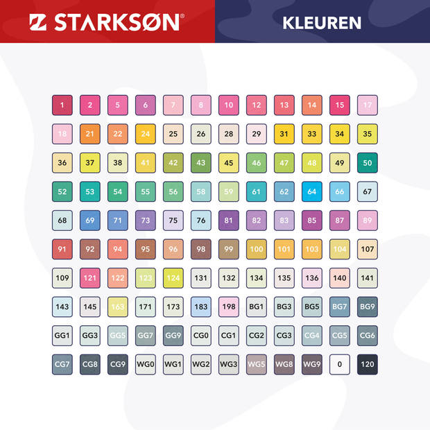 STARKSØN® 122 Stuks Twinmarkers Set – Alcohol Dual Tip Brush Markers