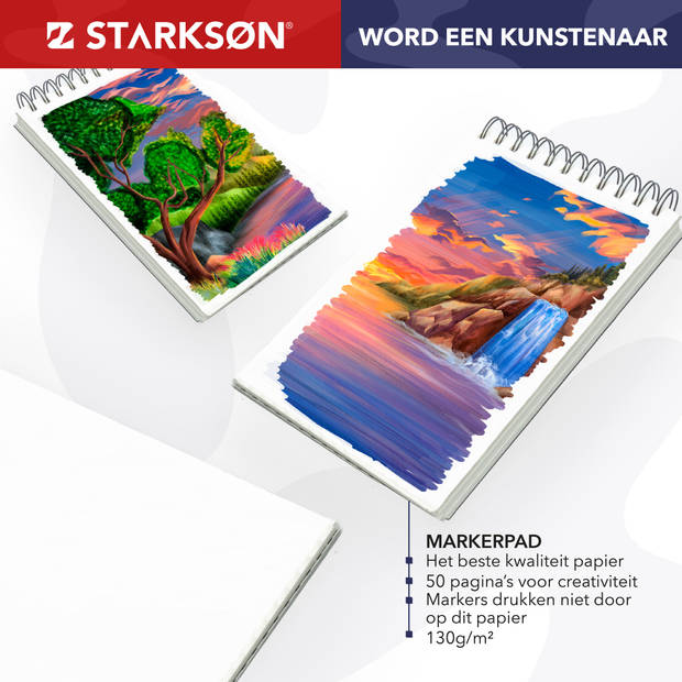 STARKSØN® 102 Stuks Twinmarkers Set – Dual Tip Brush Markers – Dubbelzijdige Stiften