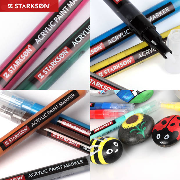 STARKSØN® 30 Stuks Acryl Marker Stiften Set – Acrylstiften - 0.7 mm