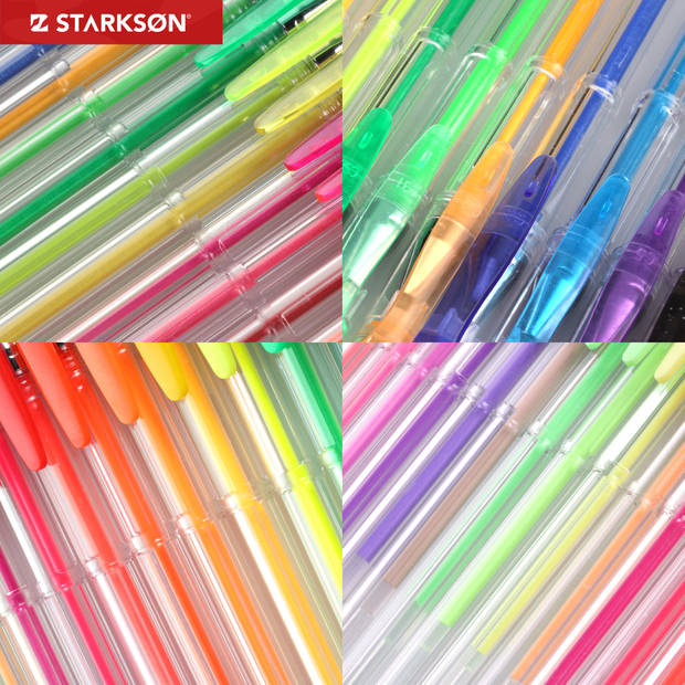 STARKSØN® 100 Stuks Glitterpennen & Gelpennen voor kinderen en volwassenen – Glitter & Gel Pennen