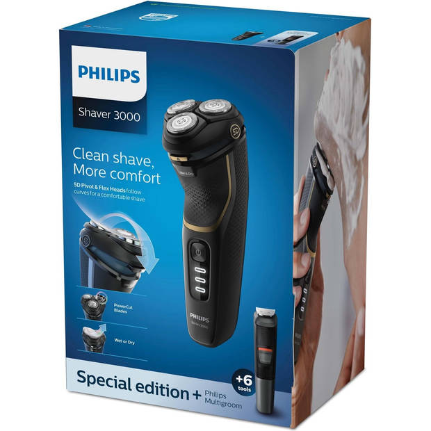 Philips Wet & Dry elektrisch scheerapparaat, Series 3000
