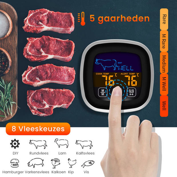 Ease Electronicz Vleesthermometer - Keukenthermometer - Keuken en BBQ Thermometer - Vleesthermometer