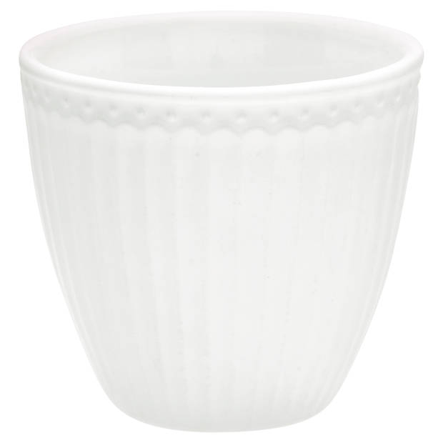 Set van 6x Stuks Beker (latte cup) GreenGate Alice wit 300 ml - Ø 10 cm