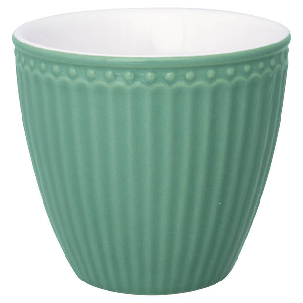 Set van 6x Stuks Beker (latte cup) GreenGate Alice dusty green 300 ml - Ø 10 cm