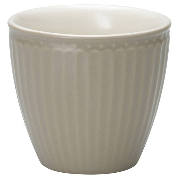 Set van 6x Stuks Beker (latte cup) GreenGate Alice warm grijs 300 ml - Ø 10 cm