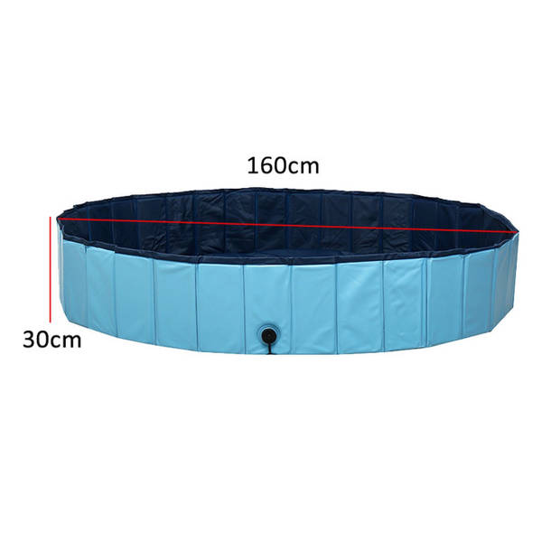 Hondenzwembad - Opvouwbare Dierenzwembad - 160 x160x 30cm - Blauw