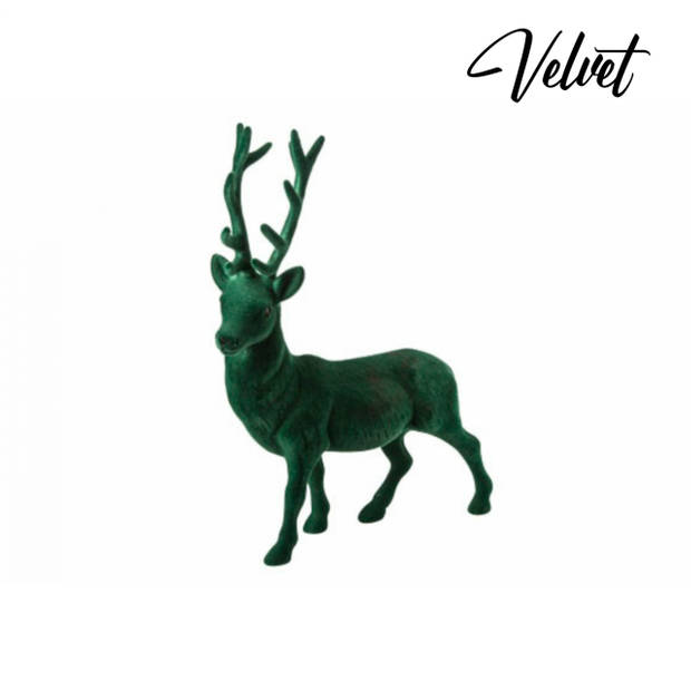 Velvet Hert/Rendier - Donker Groen