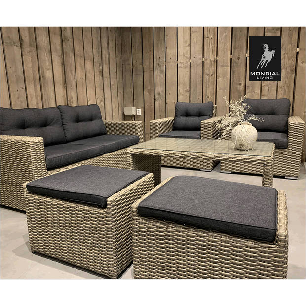 6-persoons Loungeset Garonne Forest Grey Incl. tafel