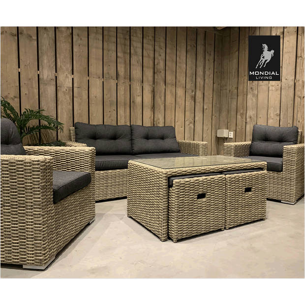 6-persoons Loungeset Garonne Forest Grey Incl. tafel