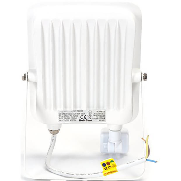 LED Bouwlamp met Bewegingssensor - LED Schijnwerper - Aigi Rekan - 50 Watt - Natuurlijk Wit 4000K - Waterdicht IP65 -