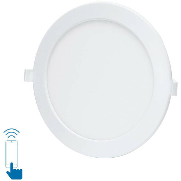 LED Downlight - Smart LED - Wifi LED - Slimme LED - Aigi Zumba - 18W - Helder/Koud Wit 6500K - Inbouw Rond - Mat Wit -