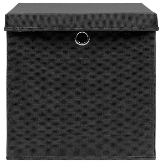 The Living Store Opbergbox - Inklapbaar - 32 x 32 x 32 cm - Zwart - Nonwoven stof