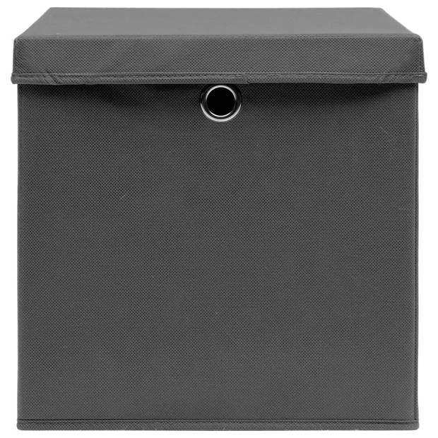 The Living Store Opbergboxen - Grijs - 32 x 32 x 32 cm - Inklapbaar - Nonwoven stof