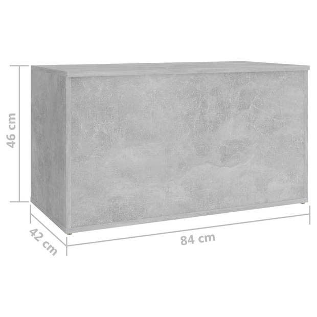 vidaXL Opbergkist 84x42x46 cm bewerkt hout betongrijs