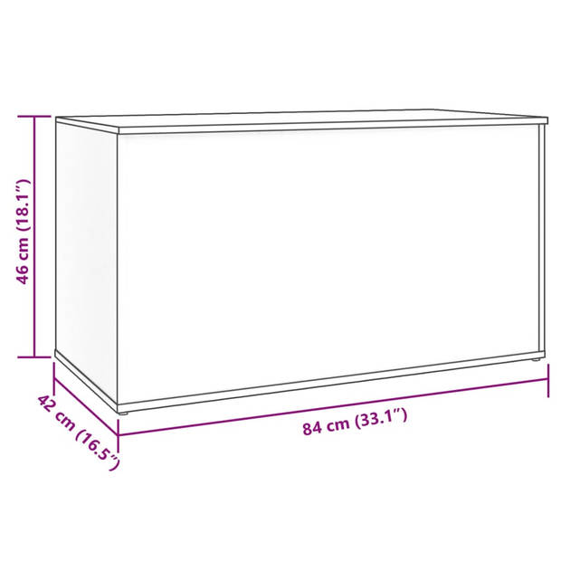 vidaXL Opbergkist 84x42x46 cm bewerkt hout betongrijs