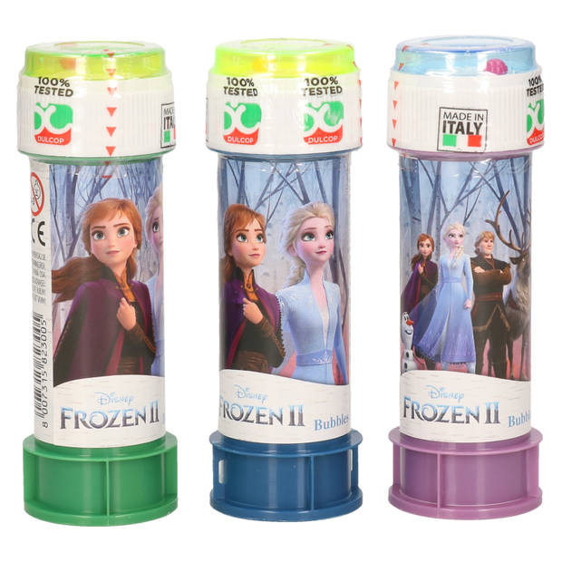 3x Disney Frozen 2 bellenblaas flesjes met bal spelletje in dop 60 ml voor kinderen - Bellenblaas