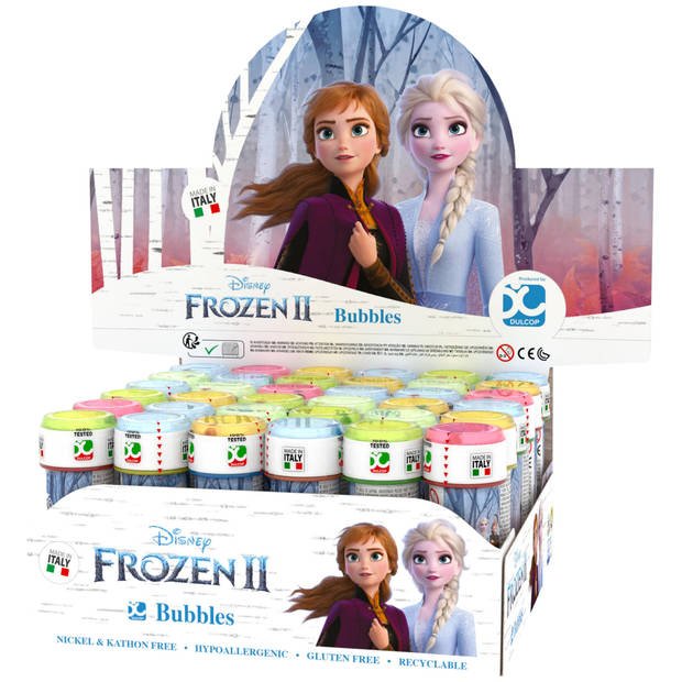 4x Disney Frozen 2 bellenblaas flesjes met bal spelletje in dop 60 ml voor kinderen - Bellenblaas