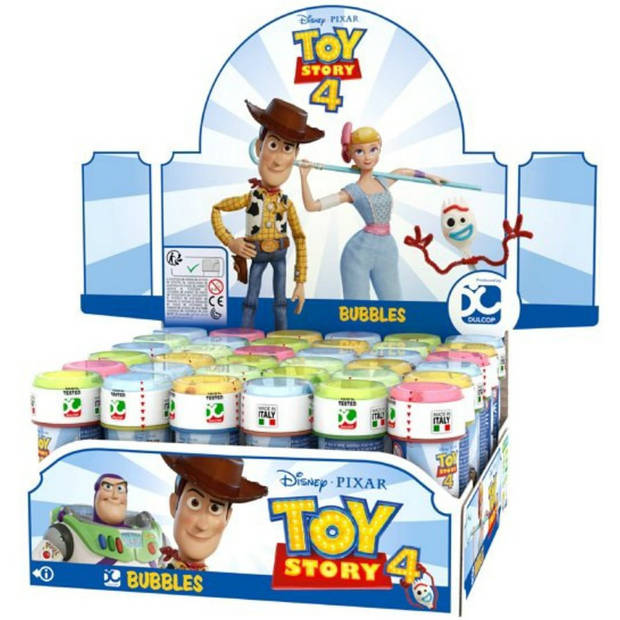 4x Disney Toy Story bellenblaas flesjes met bal spelletje in dop 60 ml voor kinderen - Bellenblaas