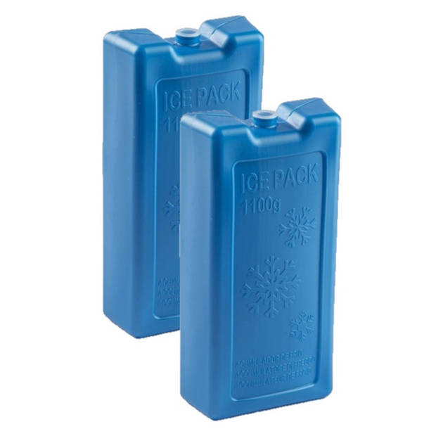 4x stuks 1100 grams koelelementen 22 x 11.5 cm kobalt blauw - Koelelementen