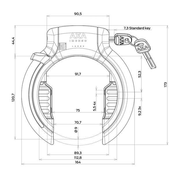 Axa Ringslot Imenso Large met uitneembare sleutel